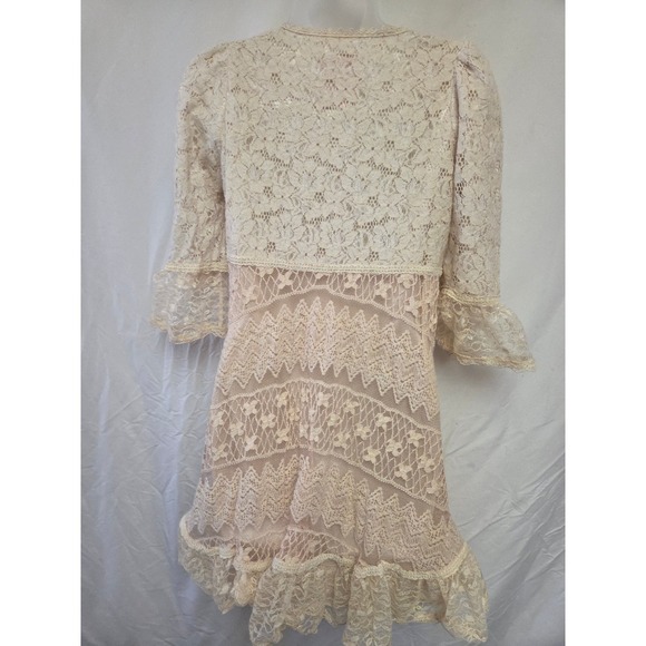 The Cow N by Aje Sun Lace Dress Maxi‎ Boho Romantic Vintage Style Cream - Picture 3 of 6